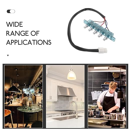 Range Hood Switch Button Replacement,5-Button Mechanical Control Panel, Size Matching Required,Manual Wiring Installation Required, Exact Size Match Needed for Traditional Push Hoods Only for Kitchen