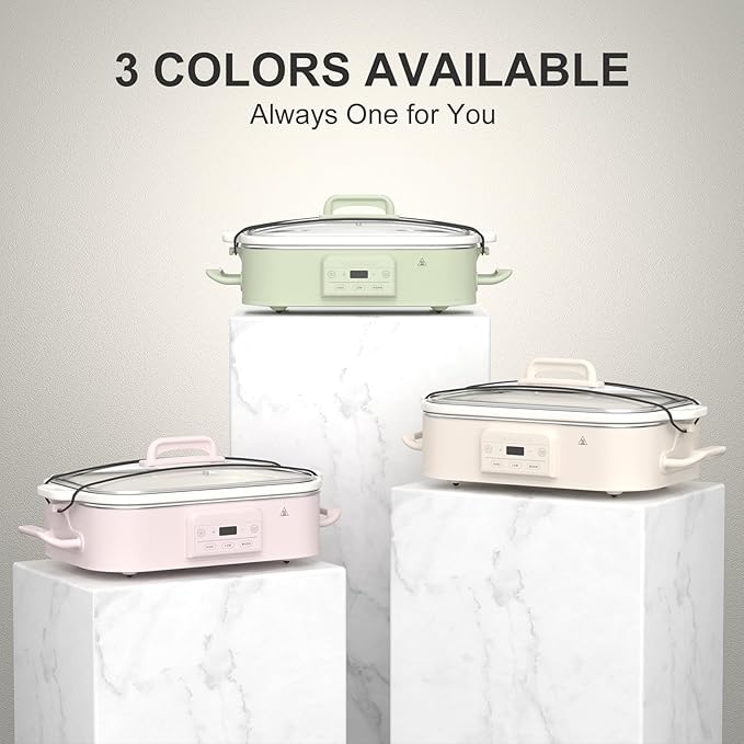 4 Quart Casserole Programmable Slow Cooker with Ceramic Baking Dish - Perfect Kitchen Small Appliance for Family Dinners, Oven Safe and Durable Bakeware for Lasagna, Roasts (Sage)