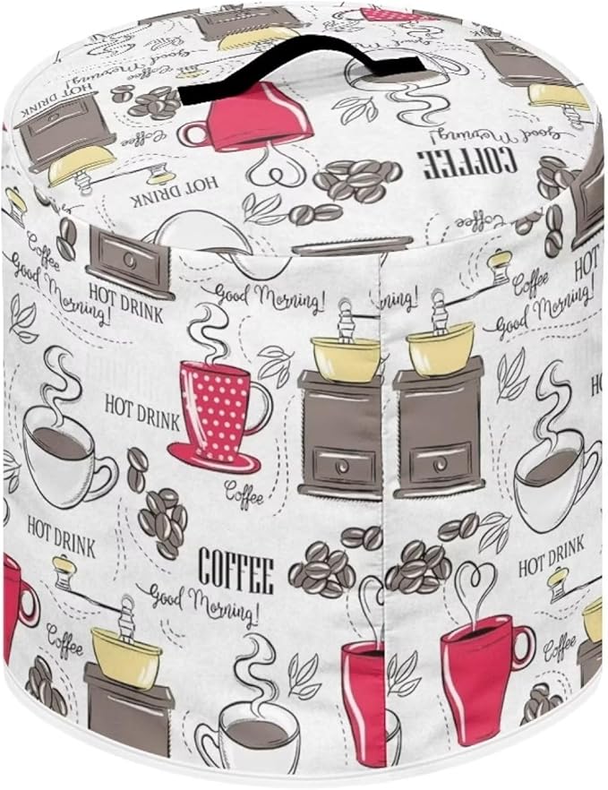 Dust Cover Compatible with 6 qt Pressure Cooker and Extra Accessories, for Electric Rice Cooker and Air Fryer Insulated Cover Keep Appliance Clean, Coffee Red White