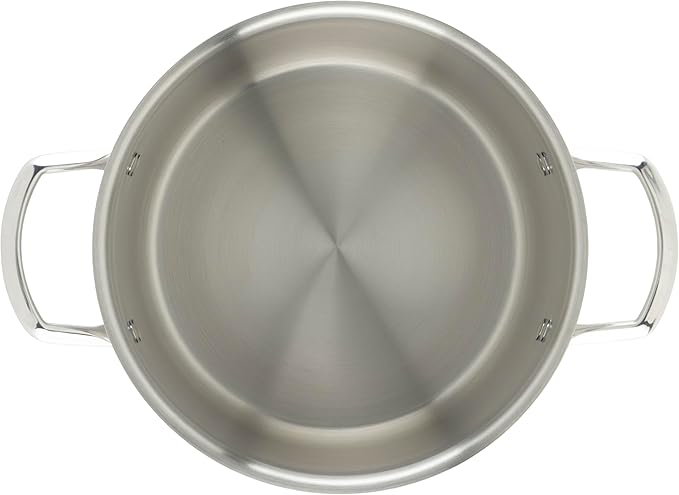 WINCO Tri-Ply Stock Pot, 6-quart-qt-6qt, Silver