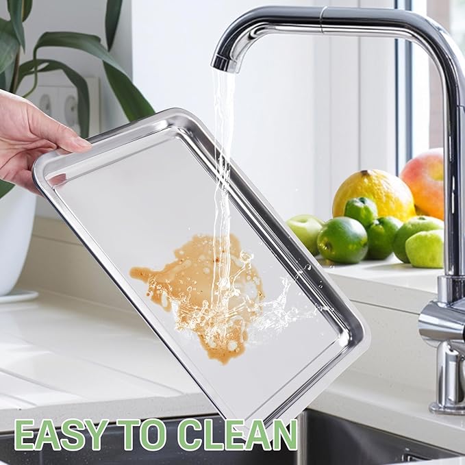 Extra Thick Air Fryer Basket and Tray for Large Oven,2PCS-Set,18.5''×12.9'',Thicker Basket and Crisper Tray Pan,Stainless Steel Air Fryer Accessories,with One Removable Handle