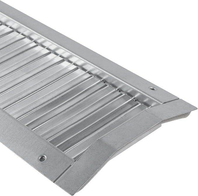 13" x 5" Grille for Round Spiral Duct - Galvanized Steel Register Vent Cover for HVAC Ducting System - 1 Way Adjustable Louver Blades - Air Duct Ventilation Grill Conditioner/Air Exhaust