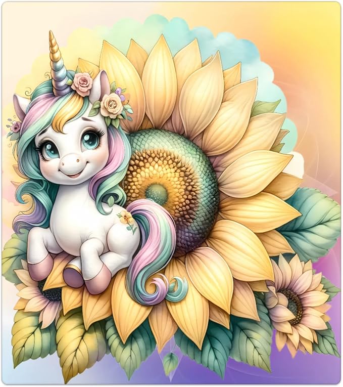 Sunflower Unicorn Dishwasher Magnet Cover for The Front Dishwasher Door Cover Panel Decals Magnetic Refrigerator Cover for Kitchen Farmhouse Home Decor 23 X 26 in