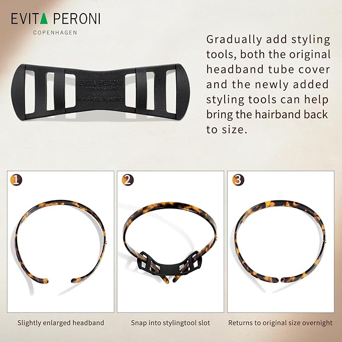 EVITA PERONI Non-Slip Headbands - Designed for Eyewear, No Pressure, No Headache, Comfortable Fashion Thin Headbands for Women's Hair - Apricot