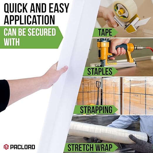 Extra-Wide 48" x 3" x 3" Reinforced Cardboard Edge Protectors (Pack of 100) – 0.16" Standard-Duty Thickness – Cardboard Edge Protectors for Shipping – American Quality Pallet Edge Protector