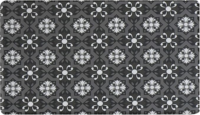 Kitchen Anti Fatigue Floor Mats 18x30x1/2-Inch Comfort Standing Rugs for Laundry Bath Room PVC Foam Bevel Edges Non-Slip Waterproof Mats