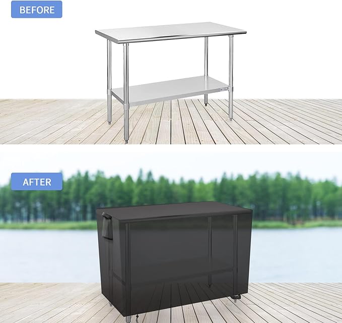 Outdoor Grill Table Cover for BBQ Mall Pizza Oven Cart Table,Waterproof Fadeproof UV Resistant Patio Pizza Oven Cart Cover - 51 X 25 X 31 Inch