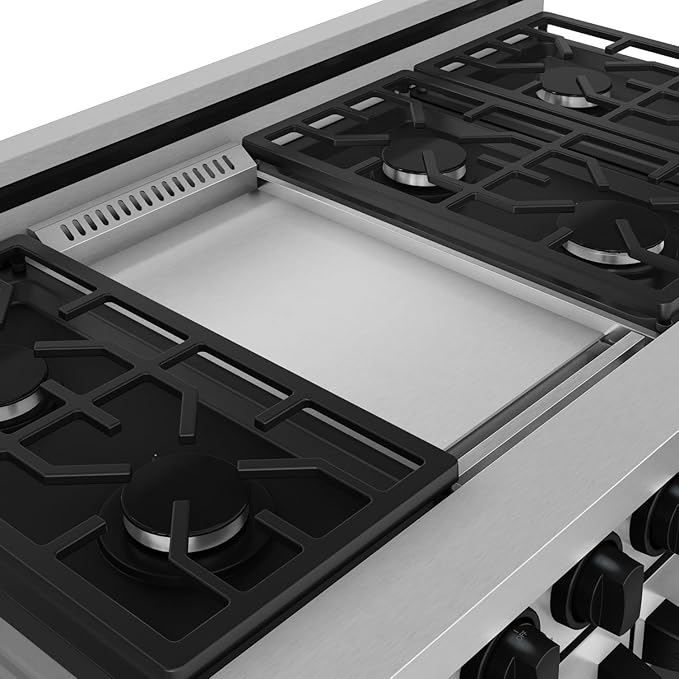 Gordon Ramsay by THOR Kitchen 48 Inch Professional Liquid Propane Range with Tilt Panel Touch Control in Stainless Steel/Black