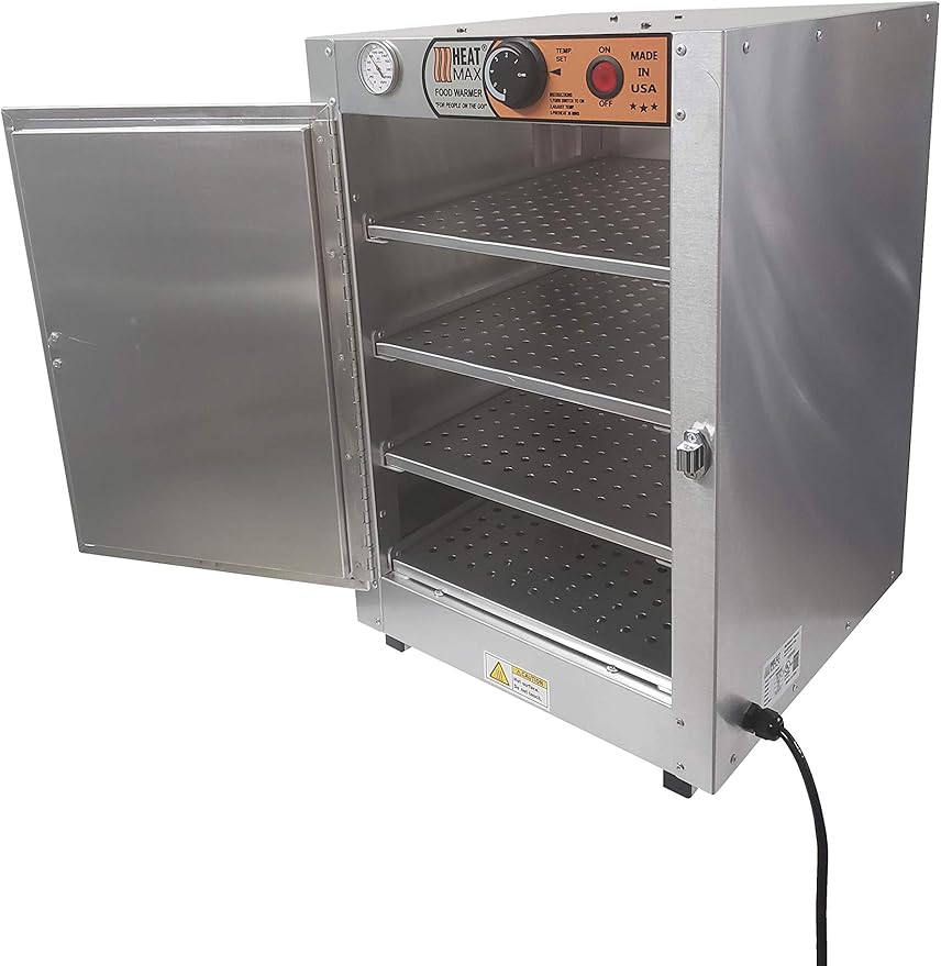 HeatMax 16x16x24 Small Hot Box Food Warmer- The Original and The Best - with an Interior usable Shelf Space of 13 x 15.5 inch. for Half Size Disposable Pans, BBQ, Pizza, Any hot Food