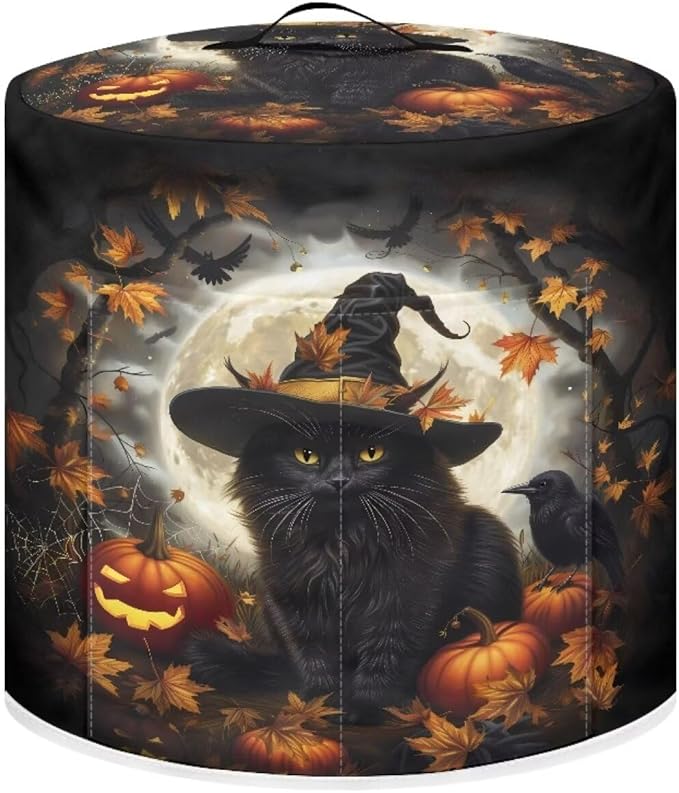 3 Quart Pressure Cooker Dust Cover Accessories Kitchen Appliance Dust & Stains Protection Air Fryer Rice Cooker Cover Halloween Horror Black Cat