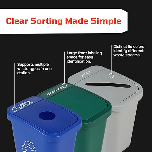 City Box 7 Gallon Compost Bin with Lid for Residential, Business, and Commercial Recycling - NYC Compliant - Green