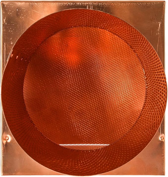FAMCO Copper Hooded Wall Vent with Screen, Used for Air Intake, Air Supply or Exhaust Applications
