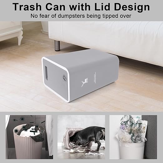 XPIY Trash Can with Lid, 2 Pack 4 Gallons/15 Liters Garbage Can with Press Top, Small Trash Can Dog Proof, Plastic Trash Bin, Waste Basket for Bathroom|Kitchen|Bedroom|Office (2, Grey)