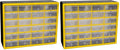 Akro-Mils 24-Drawer Plastic Drawer Storage Cabinet for Garage Organization, Bead Organizer, Building Bricks Storage, Teacher Toolbox, Makeup Organizer, 20-Inch W x 6-Inch D x 16-Inch H, 10124 Yellow