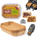 Katbite Air Fryer Liners Disposable - 8.6x5.5'' 130PCS Rectangle Paper Liners, Thick Airfryer Parchment Paper Liners for Dual Air Fryer, DZ201, DZ401, FG551