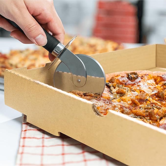 Karat Pizza Boxes 14" x 14" x 2" [50 Pack] Kraft Corrugated Boxes | Ventilated, Grease-Resistant, Durable for Pizza, Catering or Shipping Use
