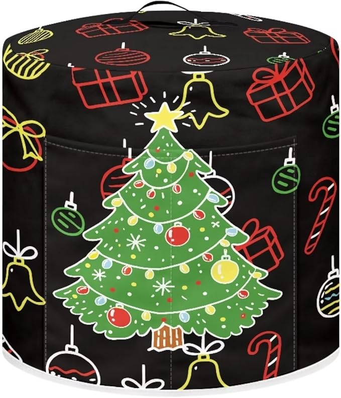 Christmas Tree Dust Cover Instant Pot and Extra Accessories Dust Proof Easy to Clean Pressure Cooker Cover Electric Appliance Cover Air Fryer Accessories with Storage Pocket Size M