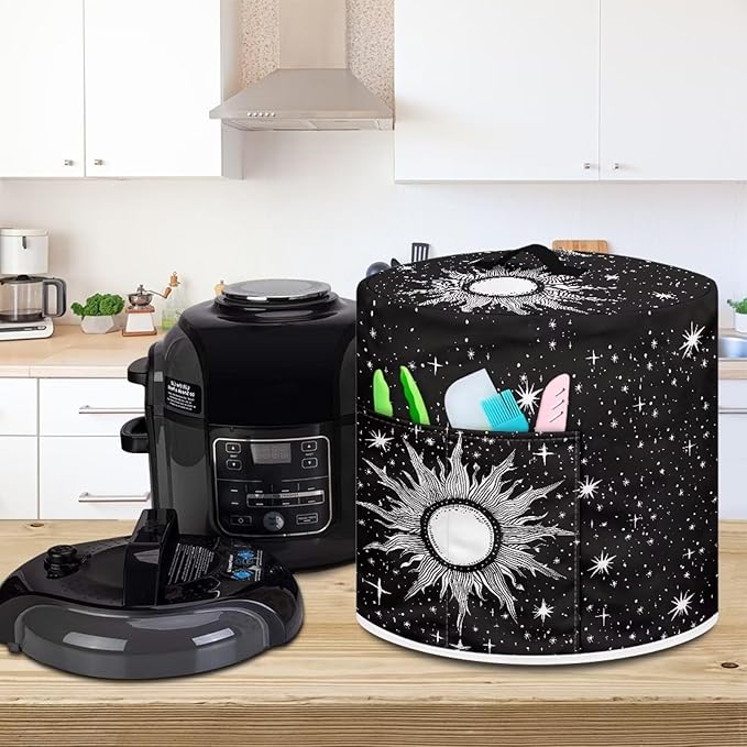 Gothic Sun Pressure Cooker Cover for Women Insulated Rice Cooker Cover with Easy to Clean Lining Waterproof Dust Cover with Pockets for Instant Pot 6 Quart Appliance Cover
