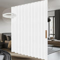 100% Blackout Room Divider Curtains - Total Privacy Curtain Panel, Thermal Insulated Noise Reduction Curtain for Bedroom Windows, Include Ceiling Curtain Track(White, W180 x L108, 1 Pack)