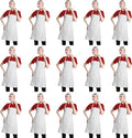 Total 15 PCS Plain Color Bib White Apron for Women Adult with 2 Front Pocket