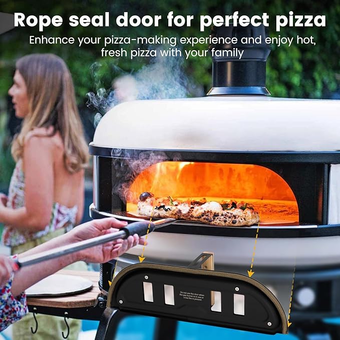 Dome Pizza Oven Door with Rope Seal, Sliding Vent Control, Compatible with Gozney Dome and Dome S1,Specifically Designed for Dome Ovens
