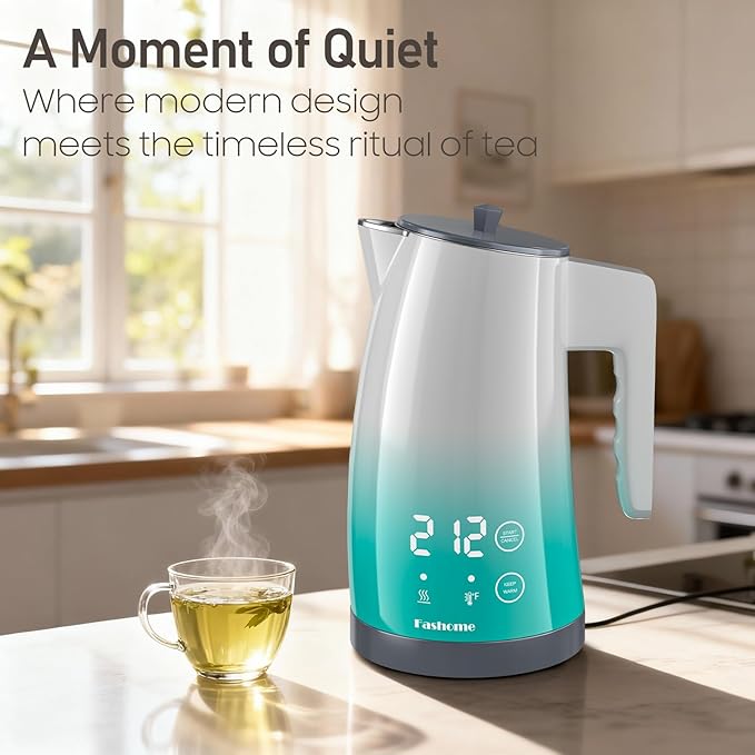 Electric Kettle with Temperature Control, 5 Preset Temps, 2H Keep Warm -1200W Quiet Water Boiler,Electric Tea Kettle with BPA-Free, Digital Cool-Touch, Rotating Base for Home,Office(Blue Gradient)