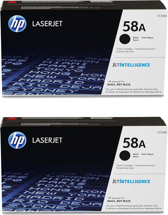 HP 58A (CF258A) Black Original Toner Cartridge (2 Pack)
