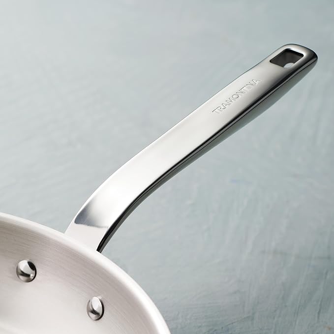 Tramontina Tempo Tri-Ply Base Stainless Steel 10-Inch Frying Pan, Induction-Ready Skillet, Oven-Safe, Dishwasher-Safe