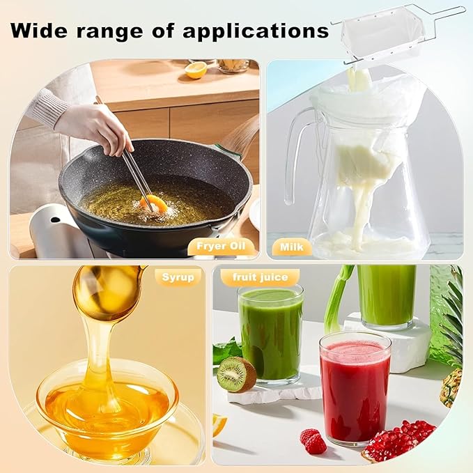 Fryer Filter Bag，Easy to Clean with Hot Water, Reusable Deep Fryer Oil Filter Strainer, Use to Filter Fry Oil, Suitable for 70 lb Polishing Oil (Only Bag)