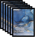 12x15 Picture Frame Set of 6, Black Frame for 12 x 15 Inch Picture Poster Photo, Light Weight and High Transparent 12 by 15 Frame for Wall - 6 Pack/Black/12 x15