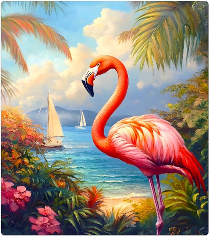 Summer Palm Flamingo Dishwasher Magnet Cover Front Dishwasher Cover Decor Reusable Magnetic Door Cover Panel Decal Home Appliances Stickers Kitchen Refrigerator Fridge 23"x26"