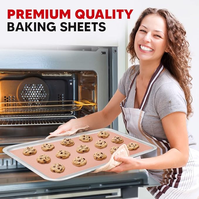 Oven Liners for Bottom of Oven with Baking Sheet Mat, Heat Resistant Stove Liners for Bottom of Electric Stove and Teflon Sheets for Baking, Reusable Matt for Electric Range