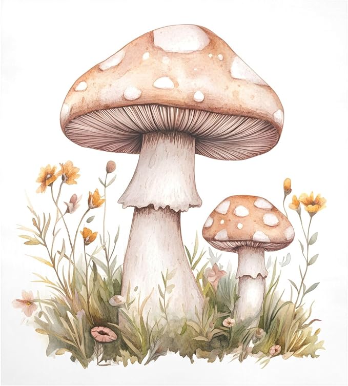 Dishwasher Magnet Cover, Mushroom Magnet Sticker Fridge Panel Decal for Home Kitchen Decor, 23x26in