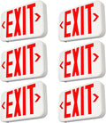 FREELICHT 6 Pack Red Double-Sided LED Exit Sign with Battery Backup,Exit Sign for Business,Easy To Install,UL Certified,AC 120/277V