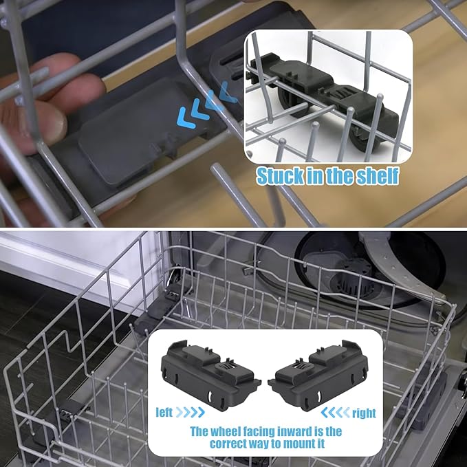 2 Pack WD28X27241 AP6990367B Dishwasher Rack Carrier And Roller Kit Compatible with GE Haier Dishwasher replaces WD12X10439, WD12X10446, WD12X10447, WD12X22657, WD12X22656