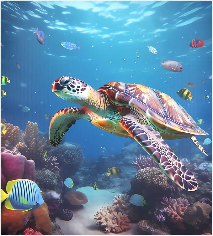 senya Dishwasher Magnet Cover Panel for The Front Sea Turtle Swimming in The Sea Dish Washer Door Sticker
