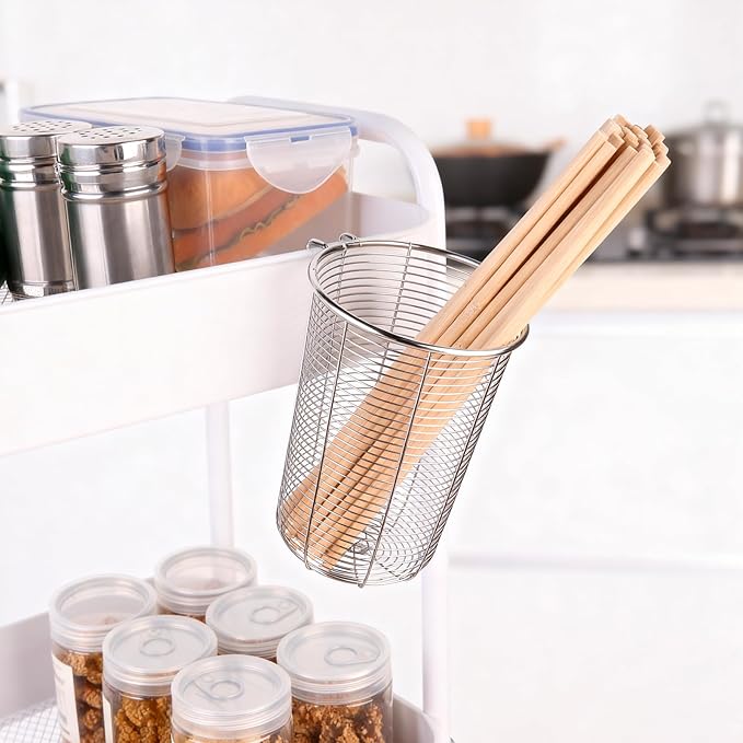 Donxote 2-Piece Stainless Steel Dishwasher Cutlery Basket Set, Utensil Drying Rack & Kitchen Organizer for Cleaning, Drying, and Storing Small Items like Chopsticks, Straws, and Baby Pacifiers