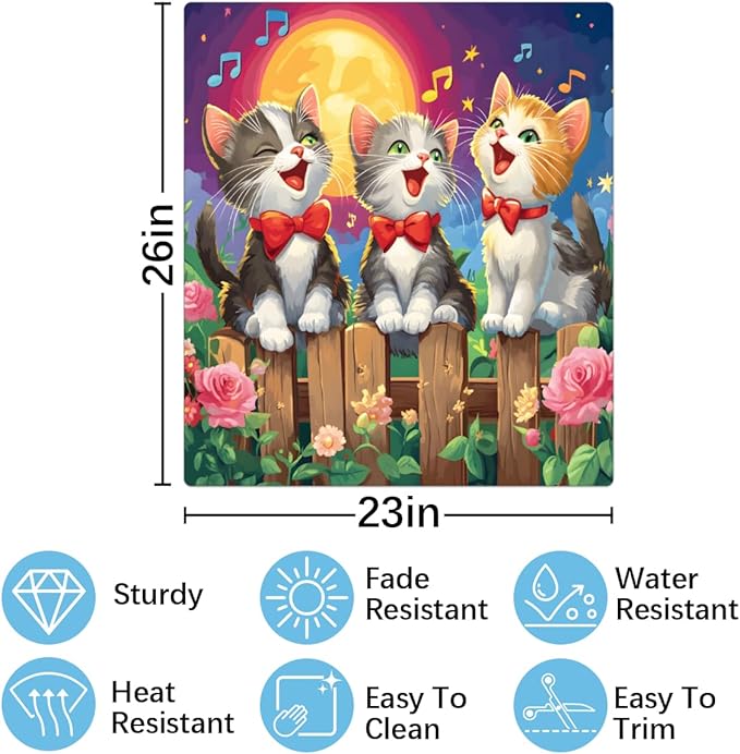 Cute Cat Moon Animal Dishwasher Magnet Cover for The Front Dishwasher Door Cover Panel Decals Magnetic Refrigerator Cover for Kitchen Farmhouse Home Decor 23 X 26 in
