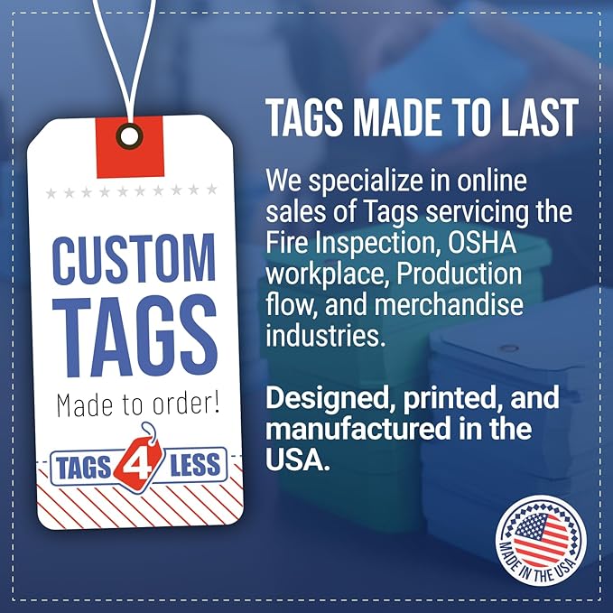 Tags 4 Less Production Quality Control Hang Tags – Equipment Preventative Maintenance Labels, for Easy Record-Keeping for Inventory Status (Due for Inspection, Pack of 100)