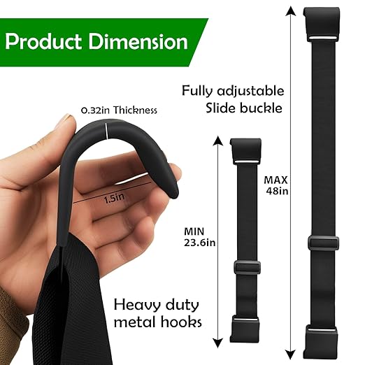 2PCS Trash Can Locks for Animals-Proof with Double Metal Hook, Adjustable Strap for 28-96 Gallon Garbage Bin Locks Against Raccoons, Squirrels, Outdoor Trash Can Lid Protection with Secure Buckle