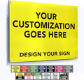 Custom Metal Signs, Personalized Aluminum, Customized Safety, Business Signs, Waterproof Outdoor, White Aluminum (Yellow Background, 10x7 In)