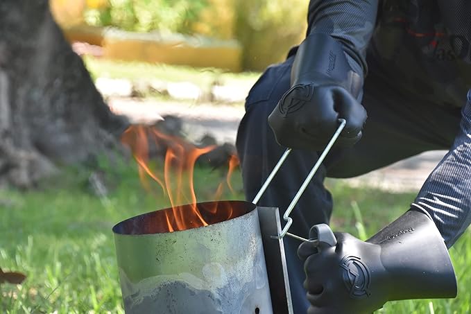 MagneCHEF Magnetic BBQ Grill Gloves – Heat Resistant, Patented Magnetic Safety Clip Easy On & Off, Firefighter-Designed, Dishwasher-Safe, Waterproof, Perfect for Grilling, Smoking, Frying, Baking