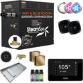 SteamSpa Steam System 10.5kW Steam Shower Generator with Bluetooth Wifi, Quickstart Continous Steam, Advanced Touch Pad Screen, Chroma Lights, Drain Pan and Auto Drain Gold RVBS1050GD-A