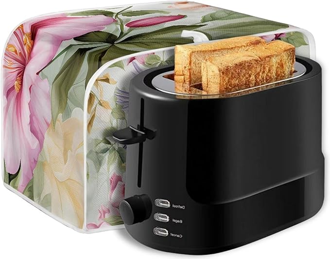 Hummingbird Flower Print Toaster 2 Slice Cover Appliance Dust-proof Cover Fingerprint Protection for Kitchen Small Appliance