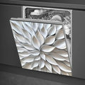 Flowers Dishwasher Magnet Cover 23x26 Inch Silver Petal Texture Magnetic Dishwasher Cover Washers Fridge Panel Decal Cover Washing Machine Cabinet Reusable Dishwasher Door Covers Decorative