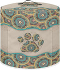 Xoenoiee Boho Mandala Dog Paw Print Kitchen Appliance Dust Cover with Pockets, Electric Pressure Cooker Cover Compatible with Rice Cooker Cover Air Fryer Cover, for 6 Quart