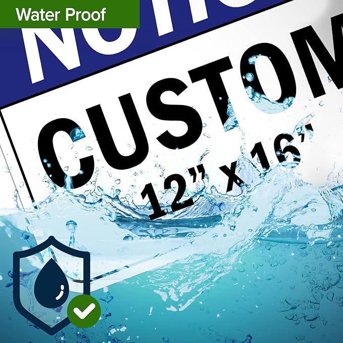 Custom Notice Sign, Ansi Sign, Osha Compliant, 12x16 Inches, Post Holes, Rust Free .040 Aluminum, Fade Resistant, Indoor/Outdoor Use, Made in USA by My Sign Center