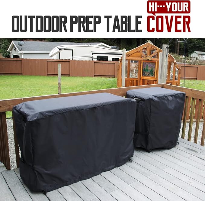 40" Outdoor Prep Table Cover – Fits Royal Gourmet Double-Shelf & Keter Unity 32" Portable Cart – Waterproof 420D Heavy Duty BBQ Bar Cart Cover, Fade Resistant with Vents (Black)