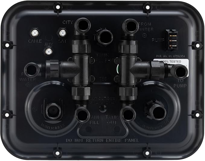 RecPro RV Water Management Panel | Nautilus P2.5 | 7-Function City-Water Fill | Made in America (Black)