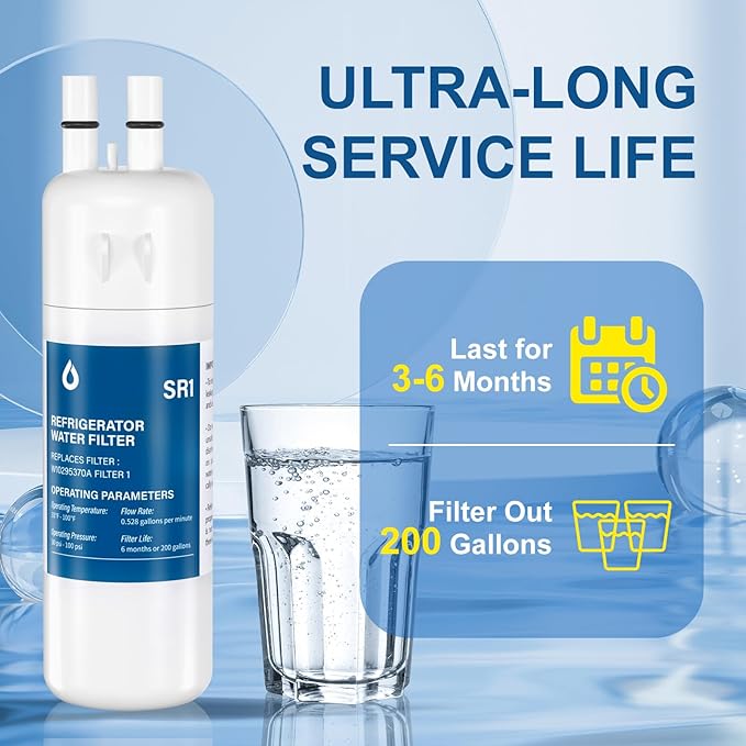 Water Filter Replacement (3 Packs) Compatible with W10295370A, EDR1RXD1, Filter 1, W10295370, P4RFWB, P8RFWB2L, 46-9930, 46-9081